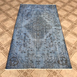 Turkish Rug, 3.8x6.8 ft, Vintage Rug, Floor Rug, Oushak Rug Boho Rug, Decorative Rug, Accent Rug, Handmade Rug, Pastel Rug, Wool Rug FKF100