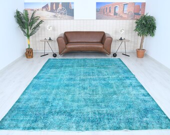 7x10 Neutral Vintage Rug, Turkish Area Rug 7x10, Oushak Oversize Rug, Organic Rug, Faded Rug, Turkey Handmade Wool Rug, Area Rug 7x10, 436