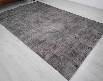 Antique Rug 7x10, Large Oushak Rug, Oversize Turkish Rug, 7x10 Vintage Rug, Handmade Gray Rug, Large Vintage Rug, 7x10 Rug, Neutral Rug, 939