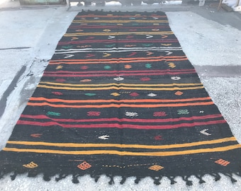colorful kilim rug, turkish kilim rug, vintage kilim rug Free Shipping 5.9x11.8 ft anatolian kilim, area kilim rug, floor kilim rug YK127