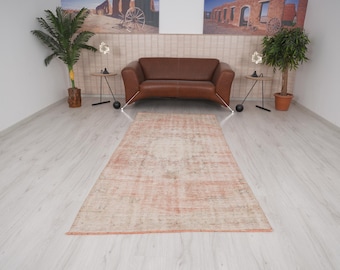 4x8 Rug, Turkish Rug 4x8, Oushak Rug, Vintage Rug, Neutral Rug, Antique Rug, Old Rug, Organic Rug, Faded Rug, Bohemian Rug, Wool Rug 4x8,405