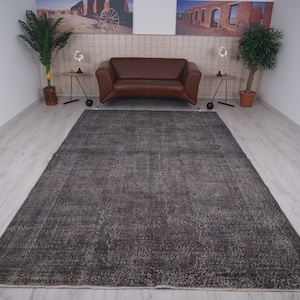 7x11 Rug, Oversize Turkish Rug, Vintage Area Rug, Soft Rug,Oushak Rug,Anatolian Rug 7x11,Handmade Wool Rug,Organic Rug,Neutral Muted Rug,863