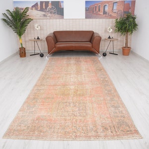 5x11 Rug, Oushak Runner Rug, Vintage Runner 5x11, Turkish Runner Rug,5x11 Runner,Faded Rug,Vintage Rug,Antique Runner Rug,Corridor Rug,225