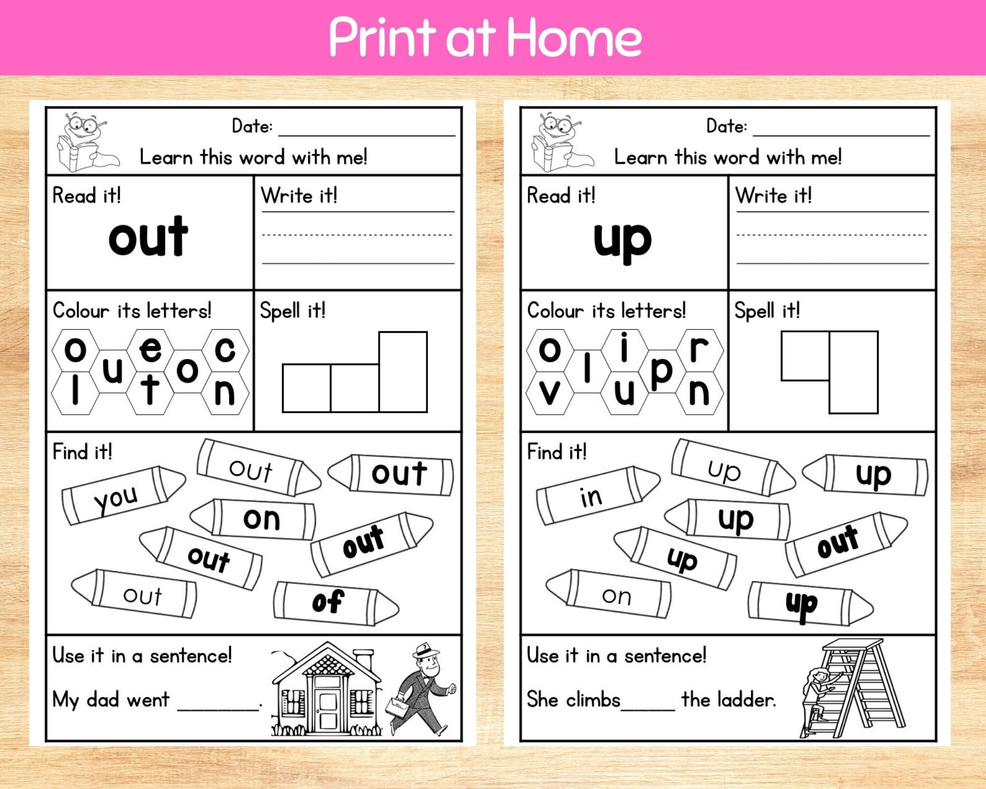 Sight Words High Frequency Words Read Write Colour Spell Find Use ...