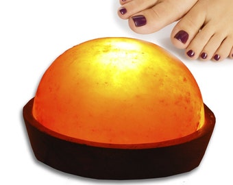 Natural Himalayan Pink Salt Foot and Hand Massage Dome Lamp, Hand and foot Detox, Warm Massage, Remove Toxins and Relax Tired & Achy Feet