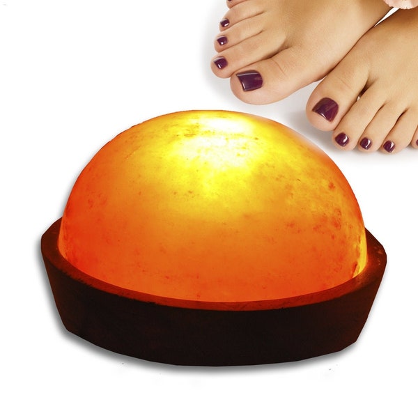 Natural Himalayan Pink Salt Foot and Hand Massage Dome Lamp, Hand and foot Detox, Warm Massage, Remove Toxins and Relax Tired & Achy Feet