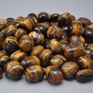 Gold Tiger Eye Tumbled Stone, Polished Healing Crystal & Stone