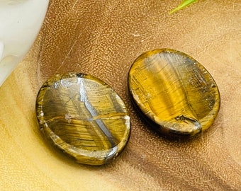 Tiger Eye Worry Thumb Massage Stone, Healing Pocket Crystal, Polished Gemstone