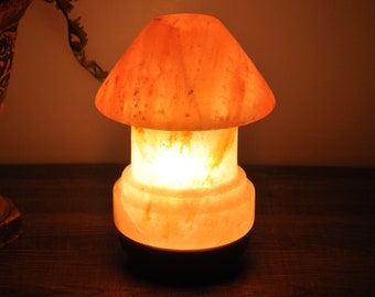 Himalayan Pink Salt Mushroom Shape Lamp, Electric Cord & Bulb, Night Light