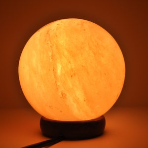 Himalayan Pink Salt Lamp with Dimmer Switch & 2 Bulb, Rock Salt Sphere Night Light Lamp, 6" Width