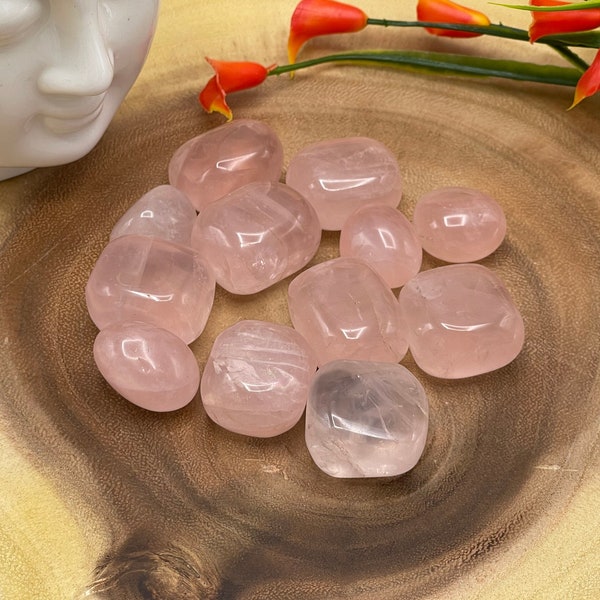 Rose Quartz Tumbled Stones, Tumbled Rose Quartz Crystals, Stone of Love