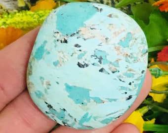 Pierres de chrysocolle, cristaux, pierre précieuse de roche de poche, pierres de chakra pour la méditation et le nettoyage