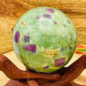 Ruby Fuchsite Sphere, Crystal Ball, Healing Chakra, 2"-2.5" (50 - 60 mm)