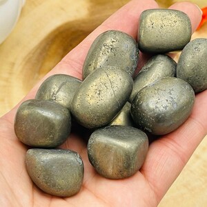 Pyrite Tumbled Stones, Tumbled Pyrite Fools Gold Pocket Stone