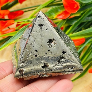 Pyrite Crystal Pyramid, Fools Gold, Pyrite Pointer, Healing Crystal, Powerful Protection Stone,  Mental Stability, Strength & Stamina