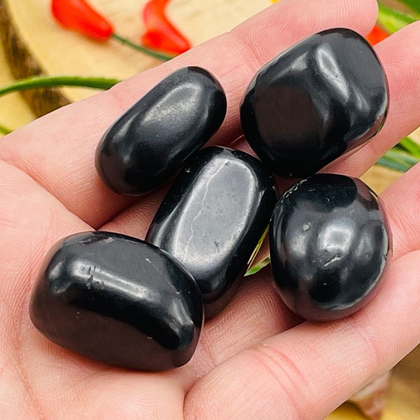 Shungite Tumbled Stone, Highly Energetic Metaphysical Stone, EMF Protection Stone