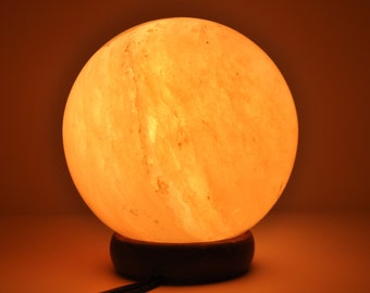 Himalayan Pink Salt Lamp with Dimmer Switch & 2 Bulb, Rock Salt Sphere Night Light Lamp, 6" Width