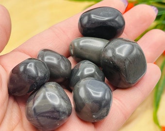 Platinum Obsidian Tumbled Stones, Tumbled Platinum Obsidian Crystals