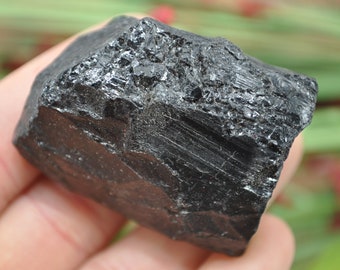 Black Tourmaline Crystal Chunk, Raw Tourmaline Stone, Protection, Healing