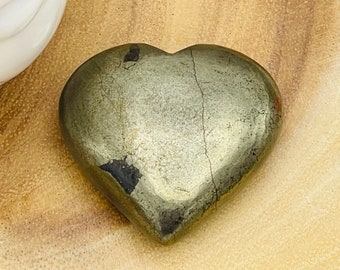 Pyrite Crystal Heart | Fools Gold | Pyrite Heart | Healing Crystal | Powerful Protection Stone | Mental Stability | Strength & Stamina