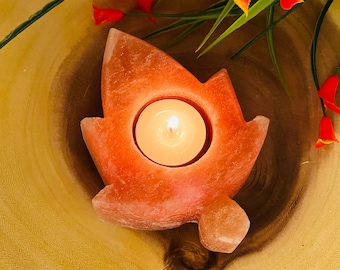 Himalayan Pink Salt Tealight Candle Holder, Soothing and Calming Effects