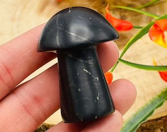 Shungite Massage Mushroom, Face Skin Care Beauty, Healing Crystal Facial Massage Roller & Tool