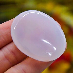 Rose Pink Mangano Fluorescent Calcite Worry Stone | Pink Crystal Worry Stone | Thumb Stone | Massage Healing Crystal | Stress Reliever