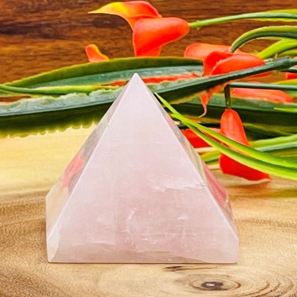 Rose Quartz Pyramid | Pink Rose Quartz Healing Pyramid | Crystal Pyramid | Healing Crystal | Stone of Love | Handmade | 1 inch and 2 inch