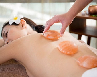 Himalayan Pink Bath Salt Massage Stones, Massage Therapy Stone 3x3 inch Disk