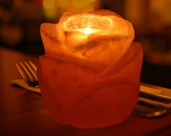 Himalayan Pink Salt Tealight Votive Candle Holder, Crystal Candle Holders, 3.5" Height