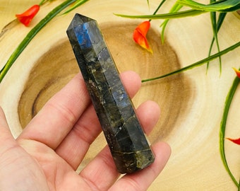 Labradorite Obelisk, Labradorite Tower Point, Healing Crystal, 4" - 5"