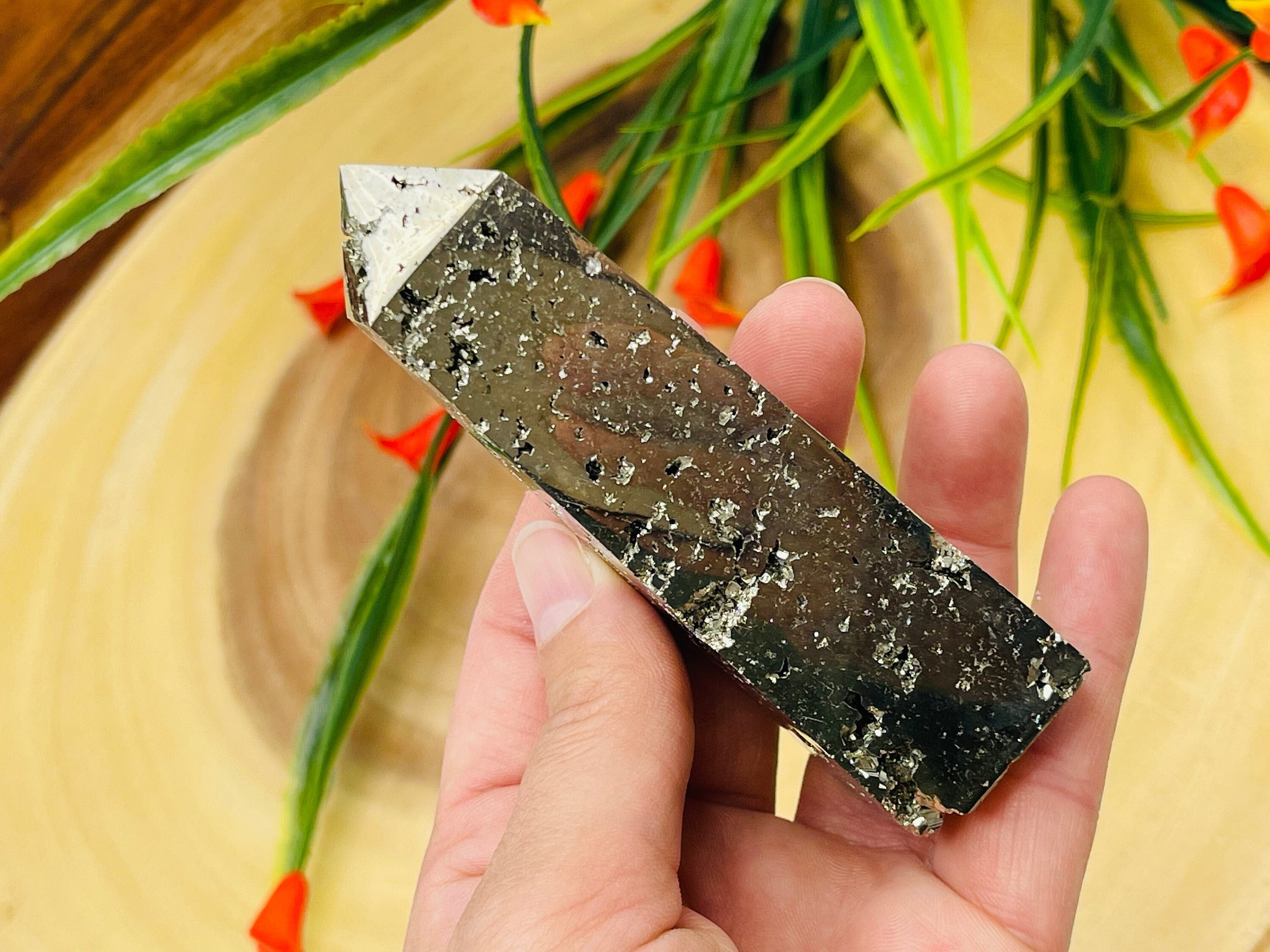Pyrite Obelisk, Fools Gold Pointer, Healing Crystal Tower, Powerful Protection Stone,  Mental Stability, Pick Your Size