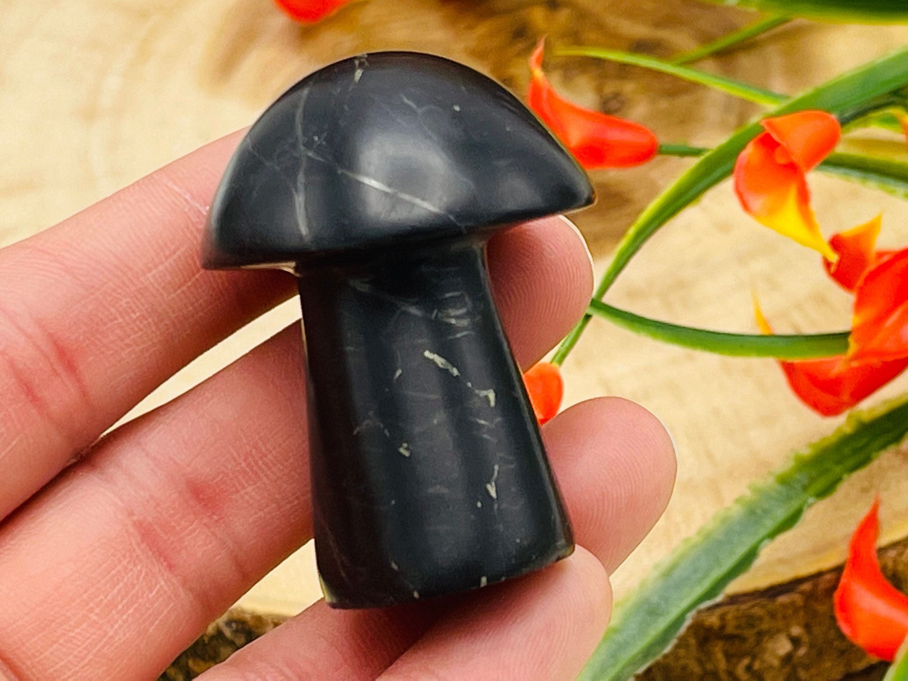 Shungite Massage Mushroom, Face Skin Care Beauty, Healing Crystal Facial Massage Roller