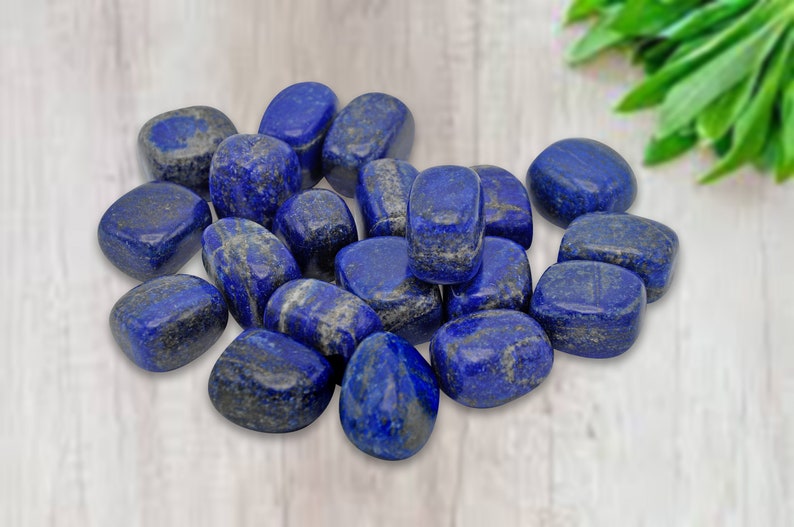 Lapis Tumbled Stones, Polished Lapis Lazuli Stone, Third Eye Chakra image 1