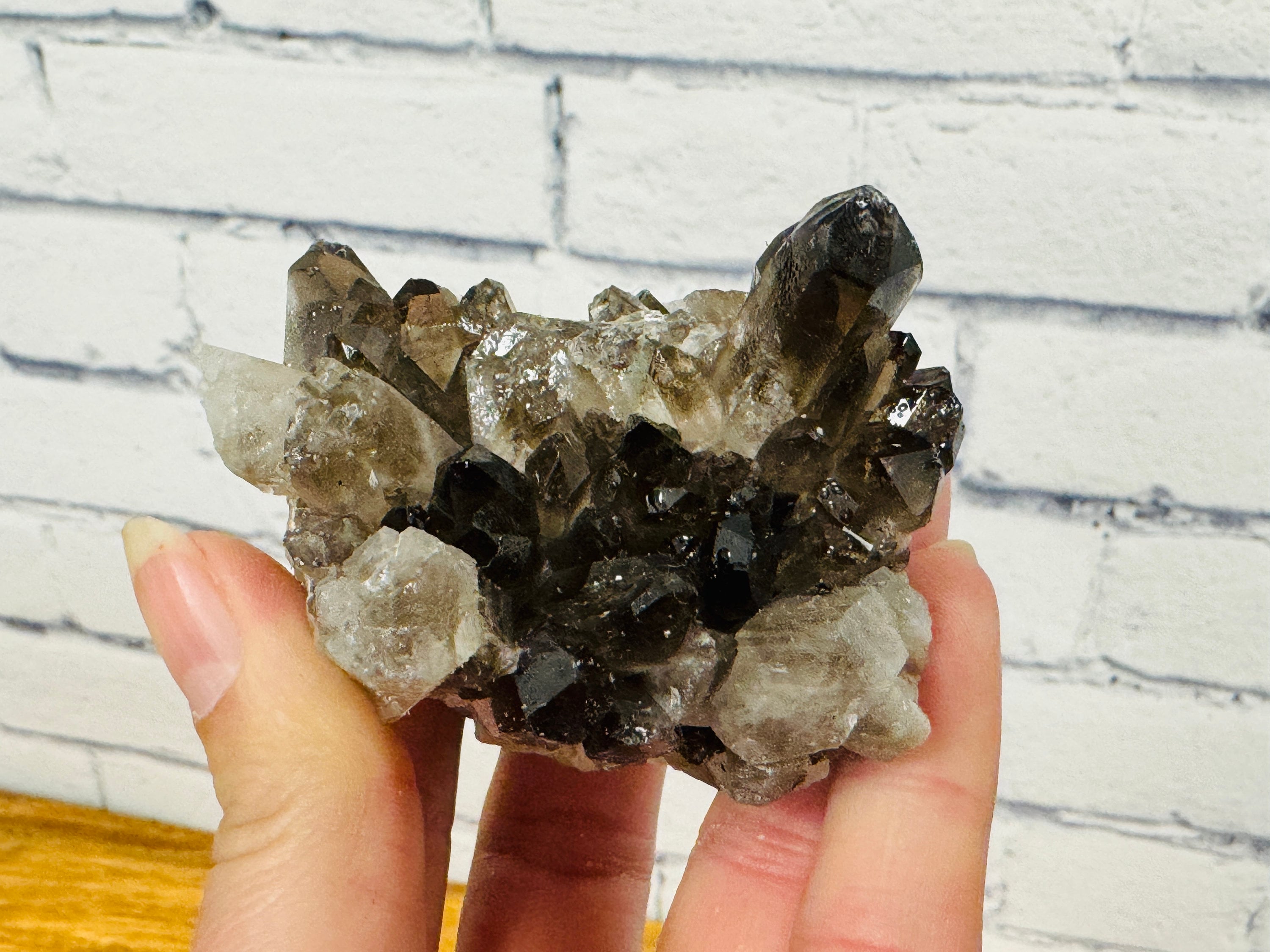 Smoky Quartz Crystal Cluster, Natural Quartz Specimen, Rock Cluster Points, Raw Smoky Quartz Point Cluster