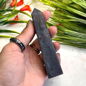 Ruby Kyanite Obelisk Tower, Healing Crystal Point, Reiki Tool, 4 - 4.5 inch