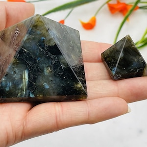 Labradorite with Blue Sheen Crystal Pyramid, Healing Crystal & Stone, 1&quot; and 2&quot; inches