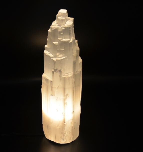 Selenite Crystal Skyscraper Tower Lamp With Dimmer Switch Selenite Crystal Skyscraper Tower Lamp With Dimmer Switch
