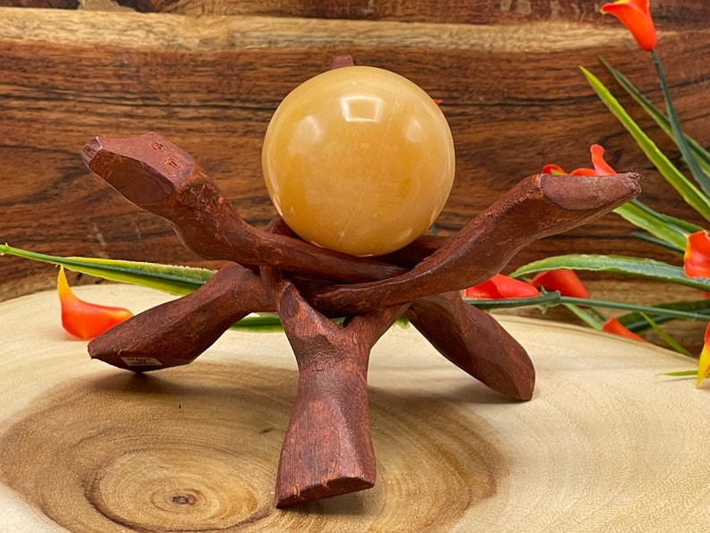 Orange Calcite Sphere, Yellow Calcite Ball, Healing Crystal afbeelding 4