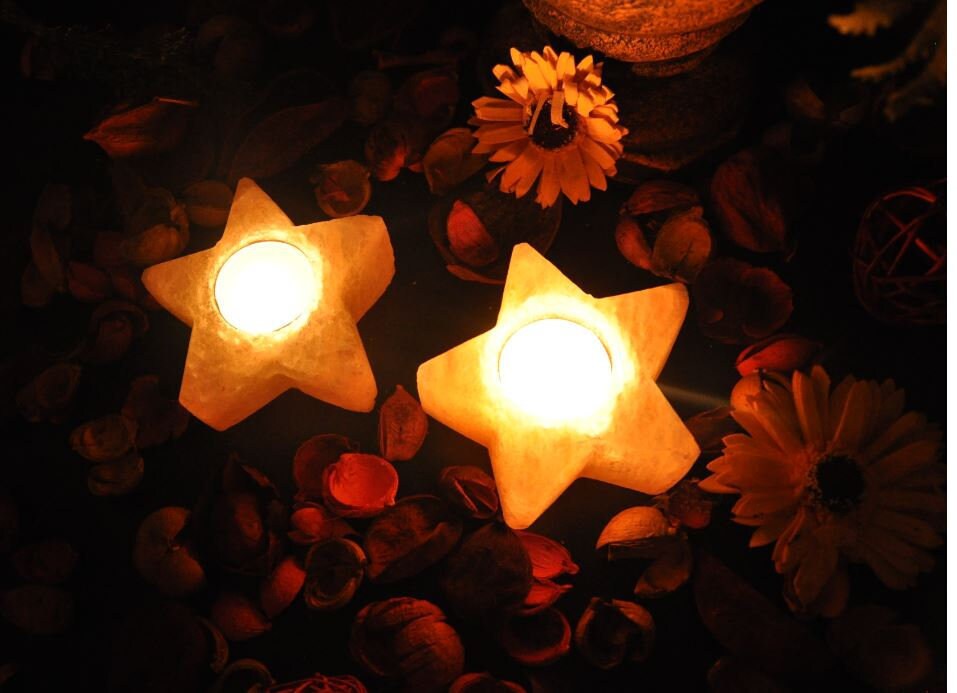 STAR Shape Tealight Candle Holder Himalayan Salt Lamp Wedding Home Decor 
