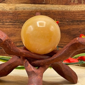 Orange Calcite Sphere, Yellow Calcite Ball, Healing Crystal afbeelding 5