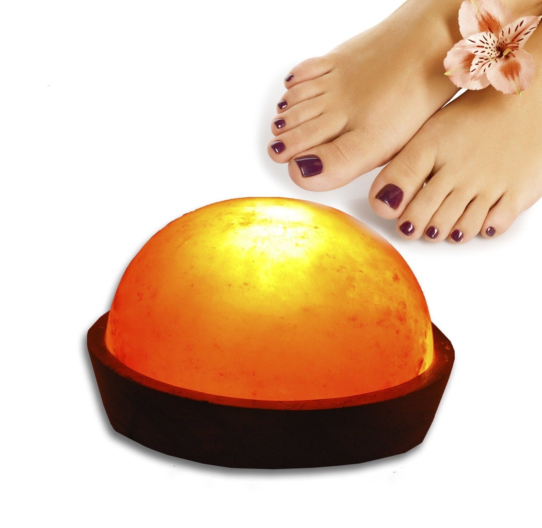 Natural Himalayan Pink Salt Foot and Hand Massage Dome Lamp, Hand and