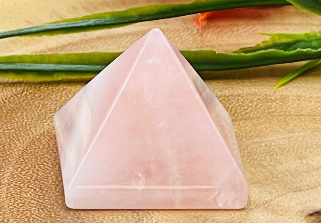 Rose Quartz Pyramid Hand Polish Rose Quartz Pointer Stone of Love Heart Chakra Beautiful Decor