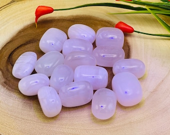 Mangano Calcite Tumbled Stones, Pink Calcite Fluorescent Rock Crystal, Polished Gemstones Glow Under UV Light