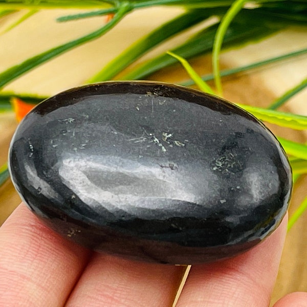 Black Tourmaline Palm Stone | Tourmaline Crystal Stone | Pocket Palm Stone | Metaphysical Healing Chakra Stone | Reiki Crystal