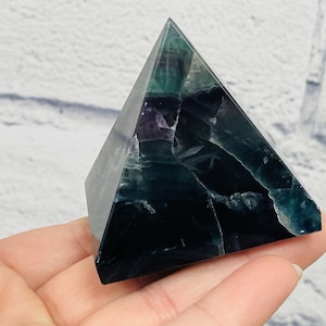 Fluorite Crystal Pyramid, Healing Crystal Stone, 1 & 2 Inches