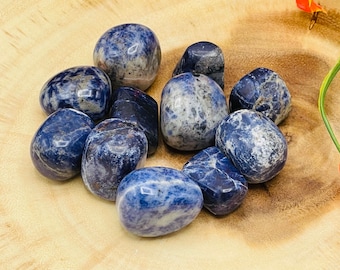 Sodalite Tumbled Stones, Blue Sodalite Polished Gemstones