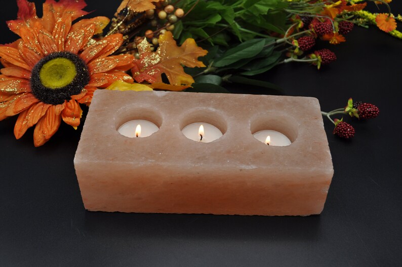 Himalayan Salt Tealight Candle Holder 3 Votive Candle Etsy
