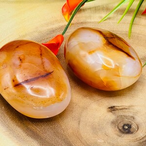 Carnelian Palm Massage Stone, Healing Crystal, Pocket Stone for Protection and Grounding image 2