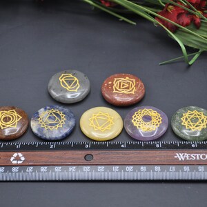 7 Chakra Palm Stone Set With Engraved Chakra Symbols, Polished Stones ...